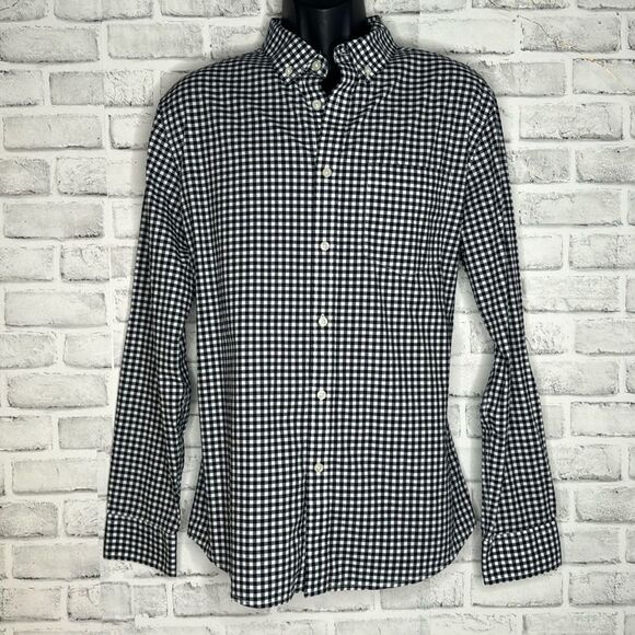 Goodfellow & Co Gingham Blue & White Checkered Plaid Button Down Size Large - Picture 1 of 4